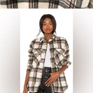 Blank nyc shacket plaid thick shirt jacket size large